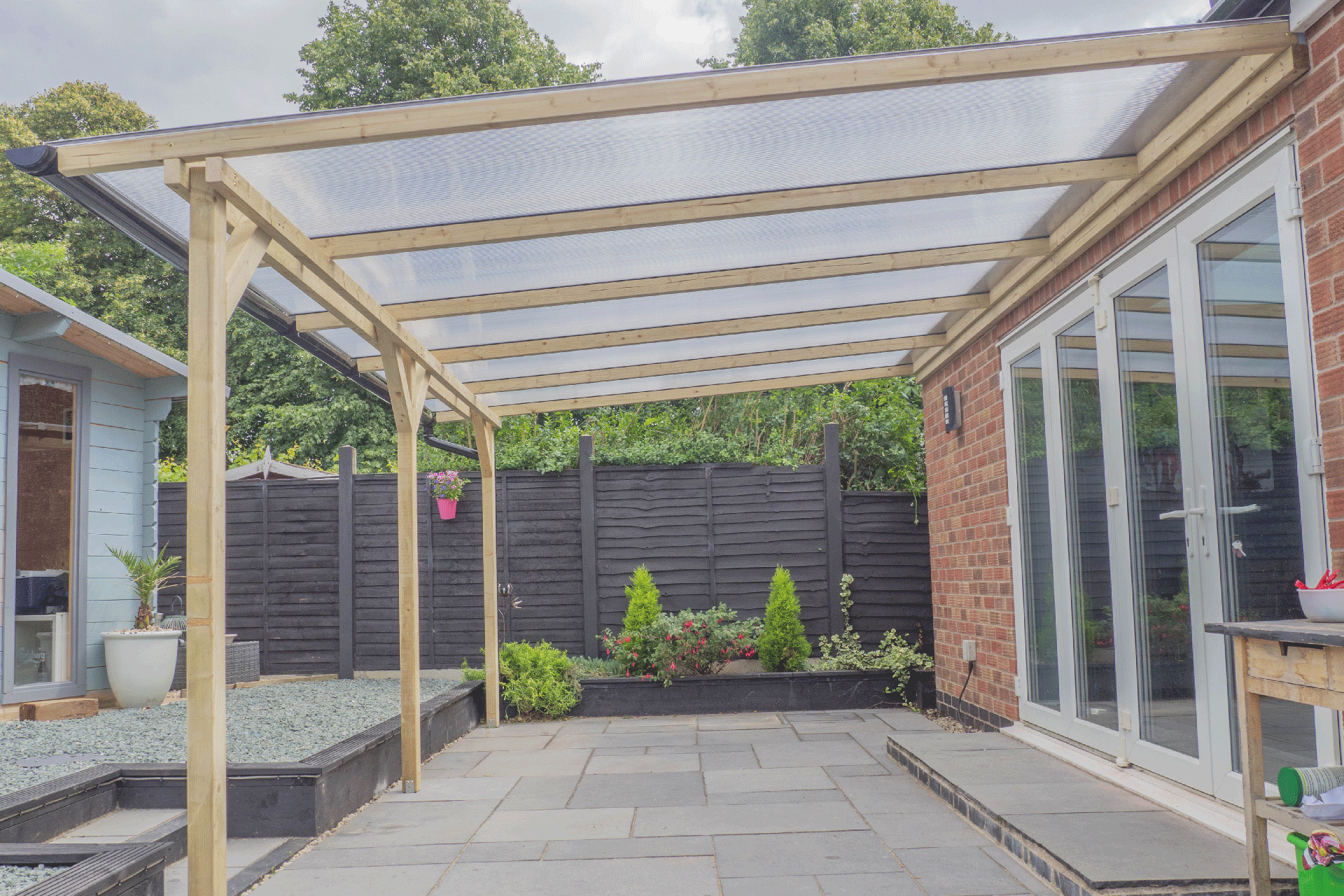 Timber lean-to pergola EVA - Bespoke timber pergolas and carports