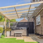 Lean-to Pergola Eva with Multiwall Polycarbonate Roofing Sheets​